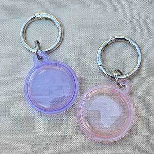 Purple Pink Keychain Set Air Tag Cover Protection Hook Set Sent Unisex Case